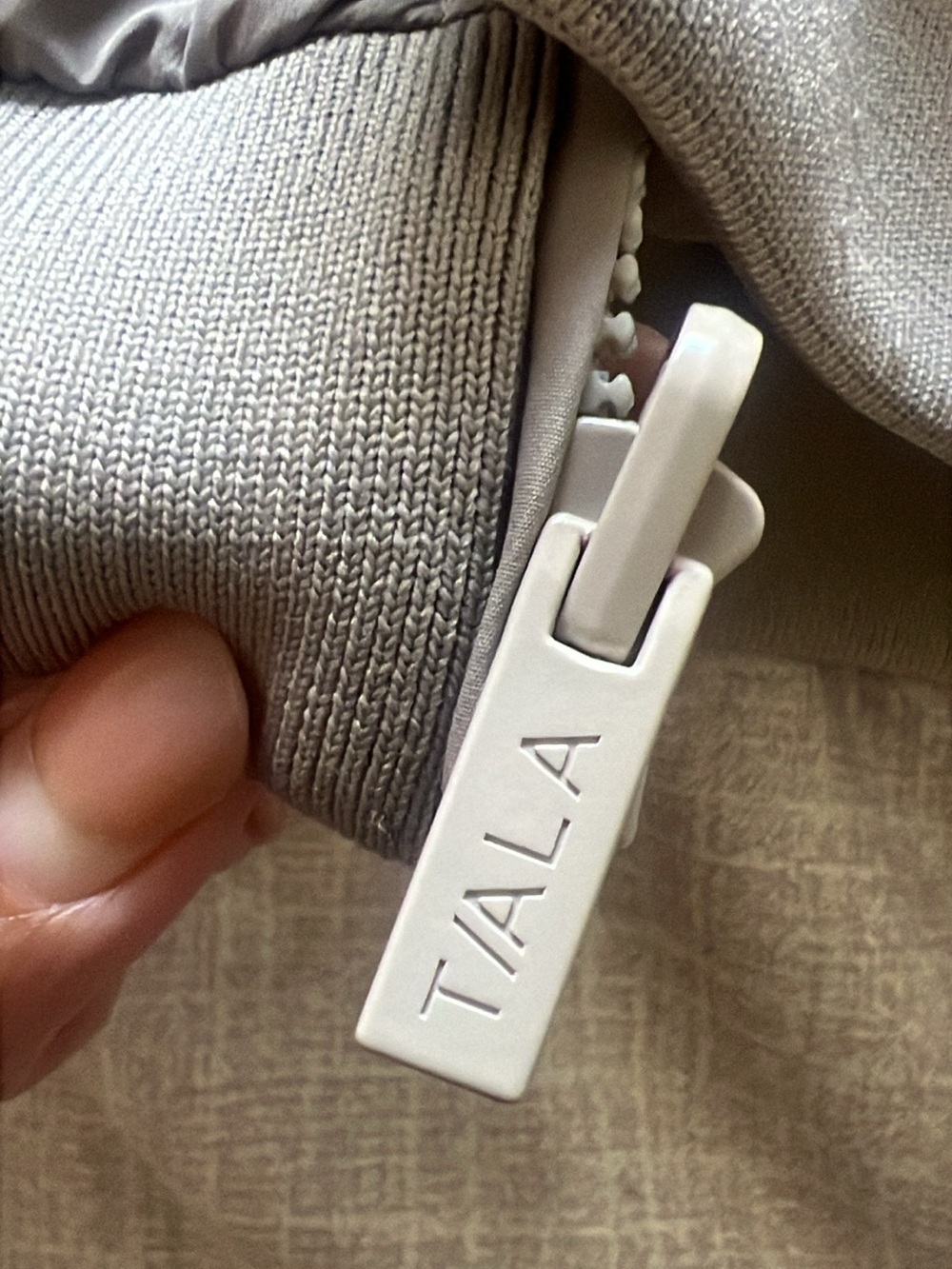 Women's Gray Tote Bag with Branded Zipper Pull
